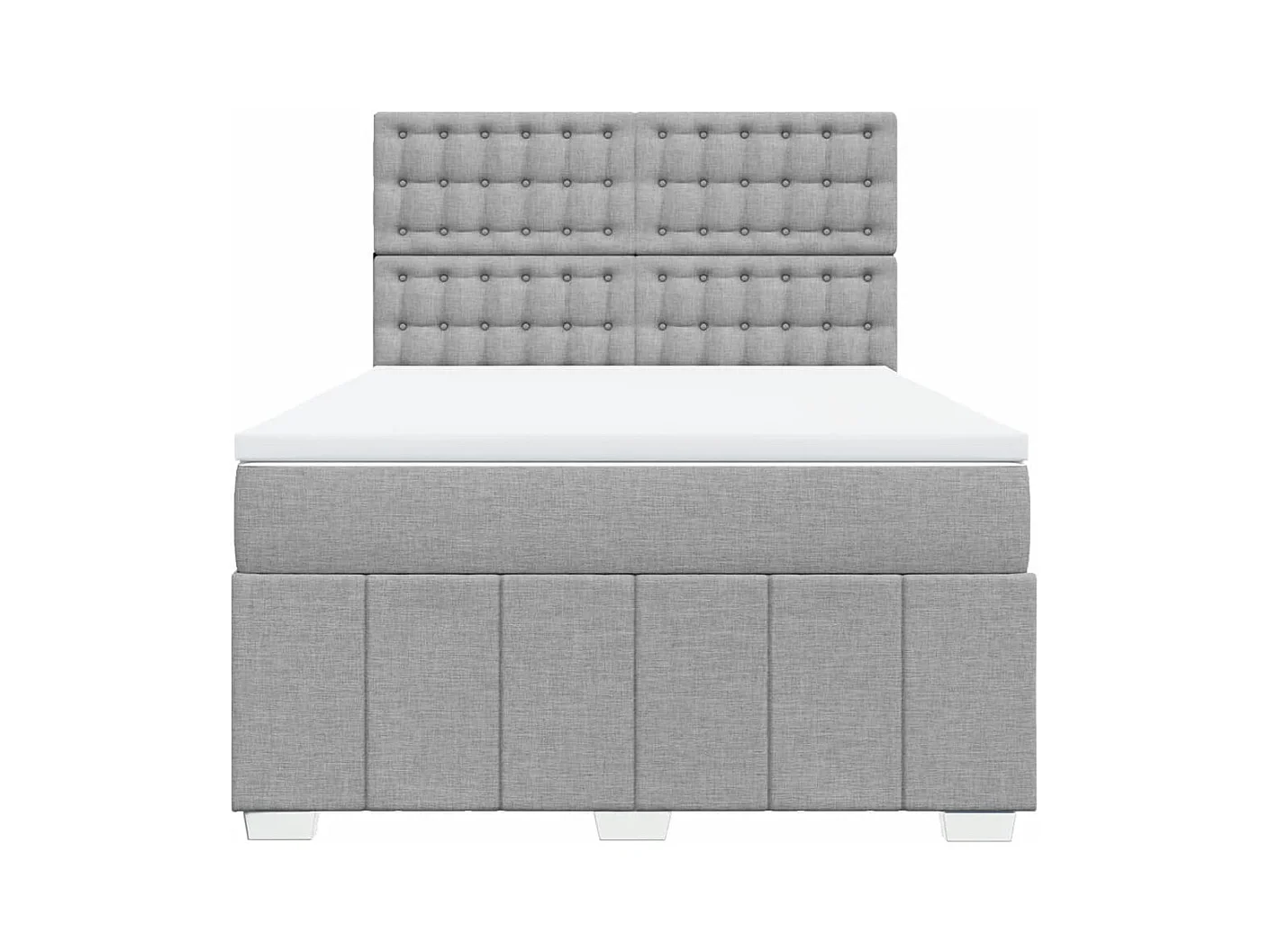 Sommier à lattes de lit avec matelas Gris clair 140x190cm Tissu