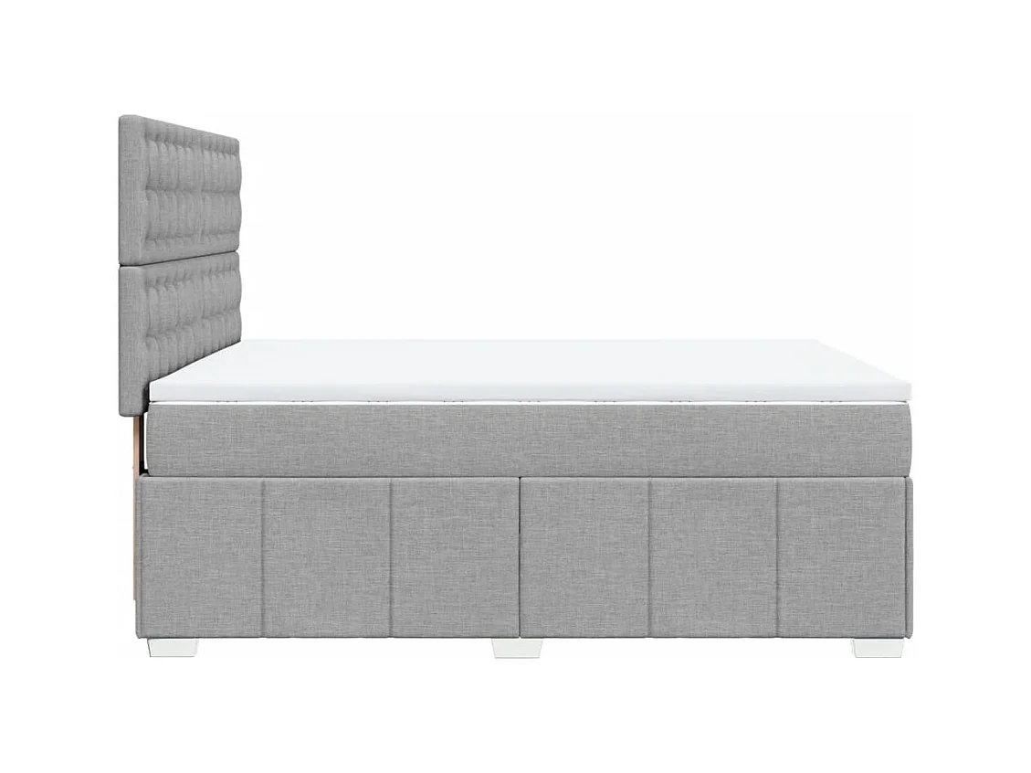 Sommier à lattes de lit avec matelas Gris clair 140x190cm Tissu