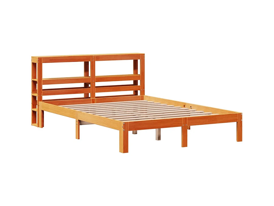Letto senza Materasso Marrone Cera 140x190 cm in Legno di Pino
