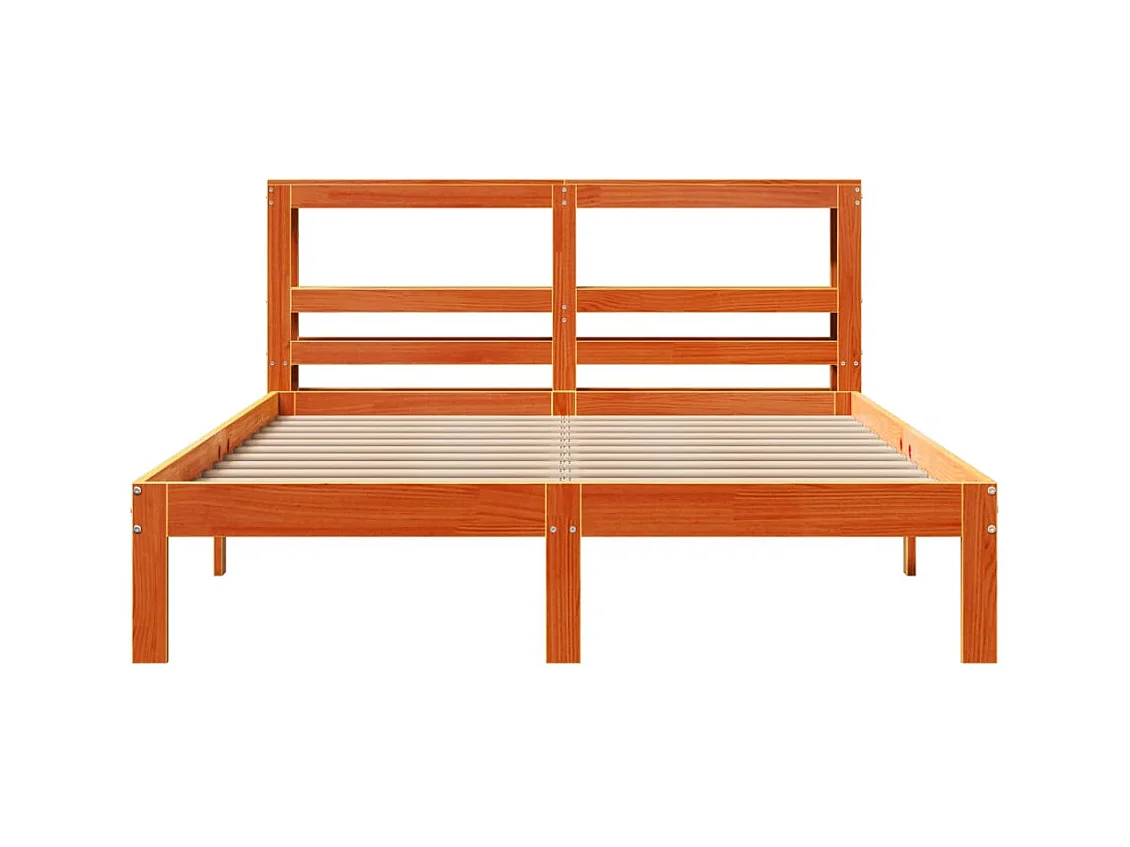 Letto senza Materasso Marrone Cera 140x190 cm in Legno di Pino