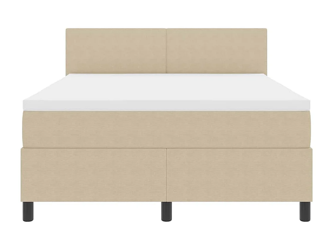 Lit à ressorts Manuel Gris clair et blanc 203 x 144 x 88 cm