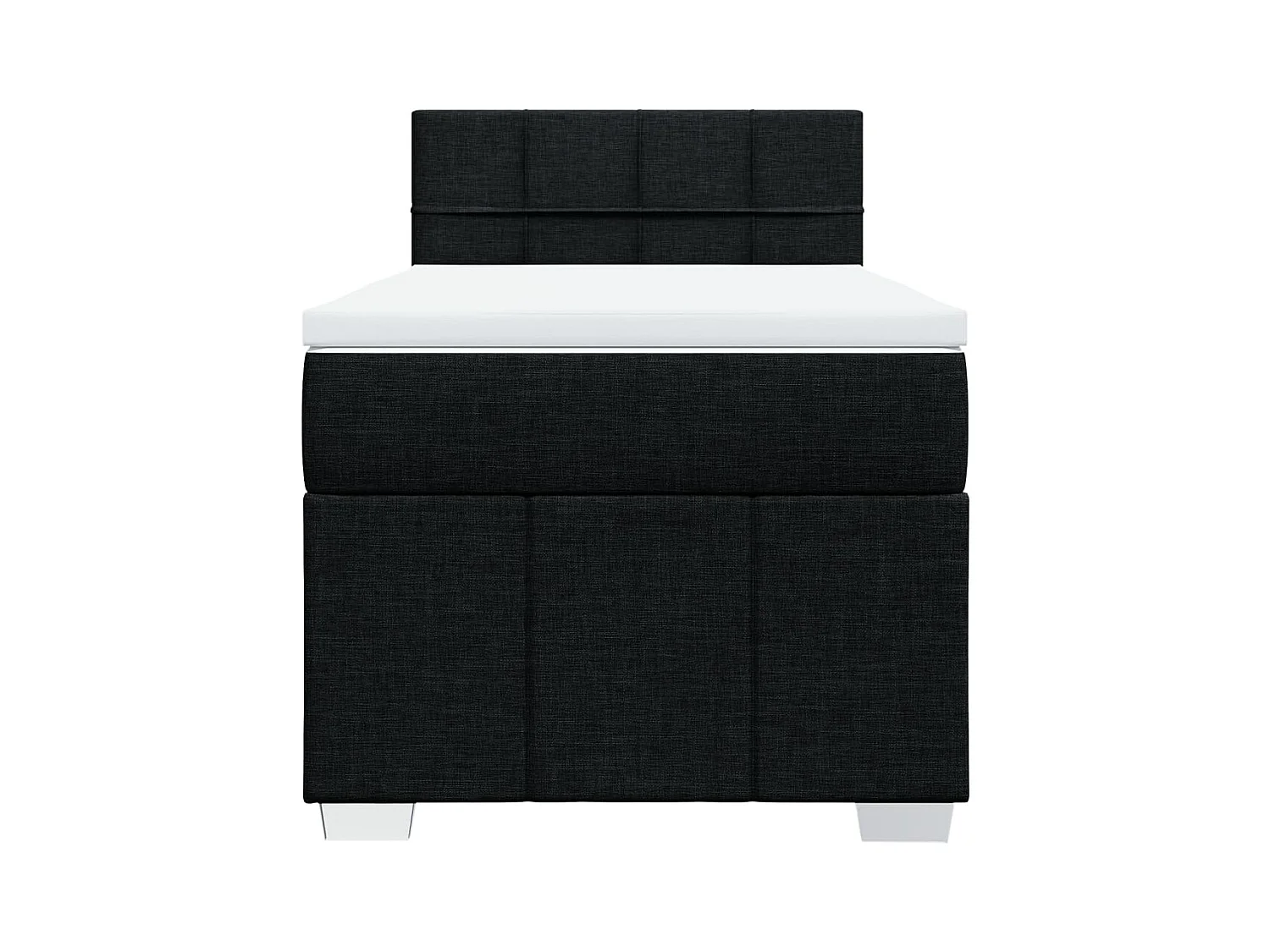 Sommier à lattes de lit avec matelas Noir 90x190 cm Tissu