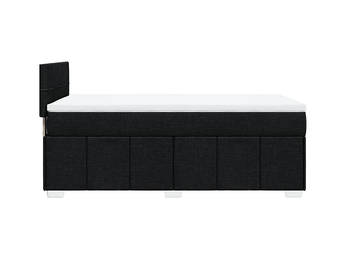 Sommier à lattes de lit avec matelas Noir 90x190 cm Tissu