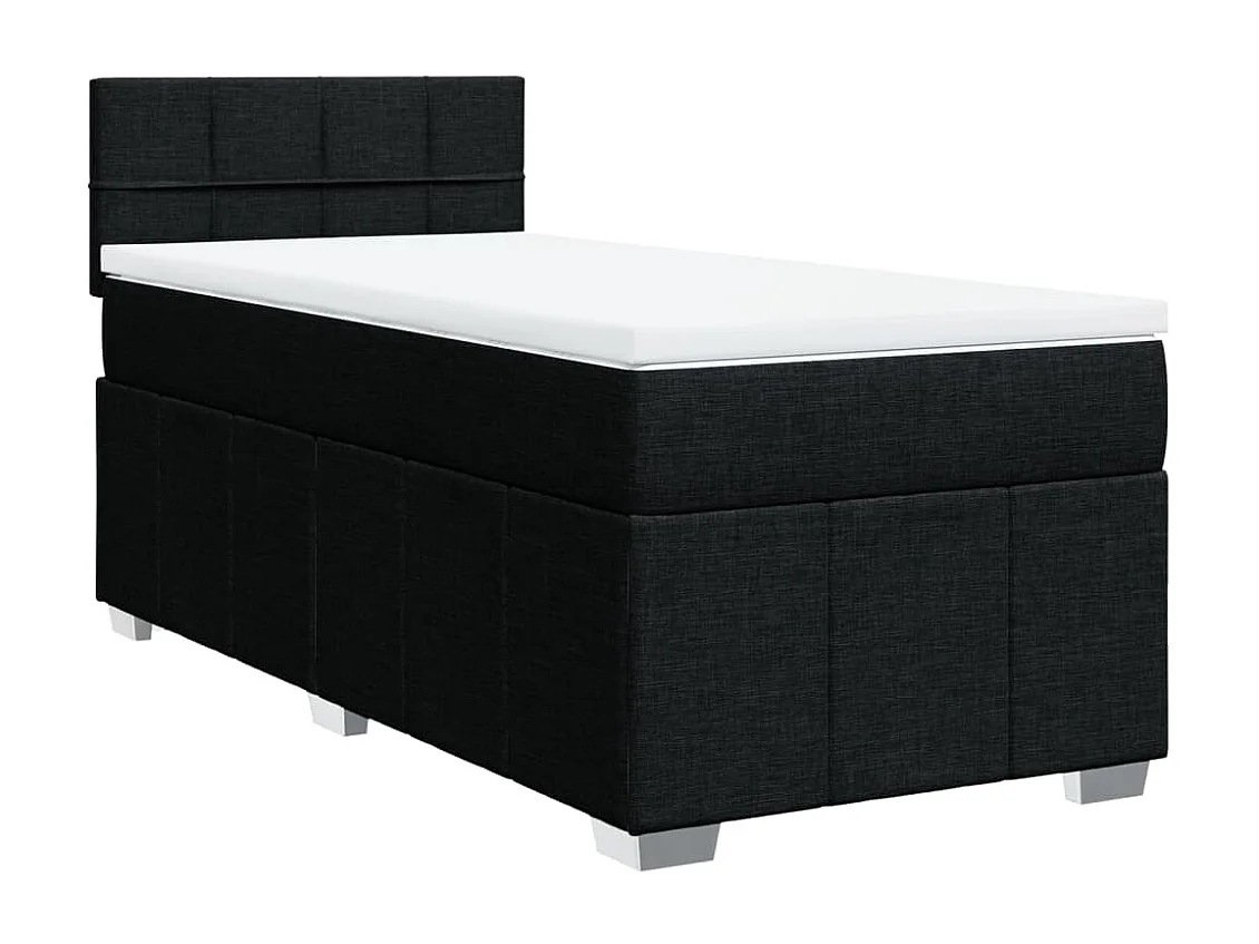 Boxspringbett mit Matratze Schwarz 90x190 cm Stoff