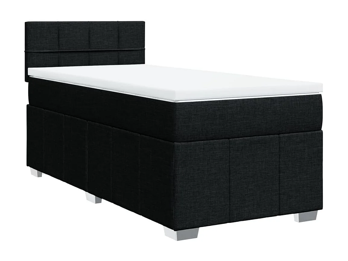 Giroletto a Molle con Materasso Nero 90x190 cm in Tessuto
