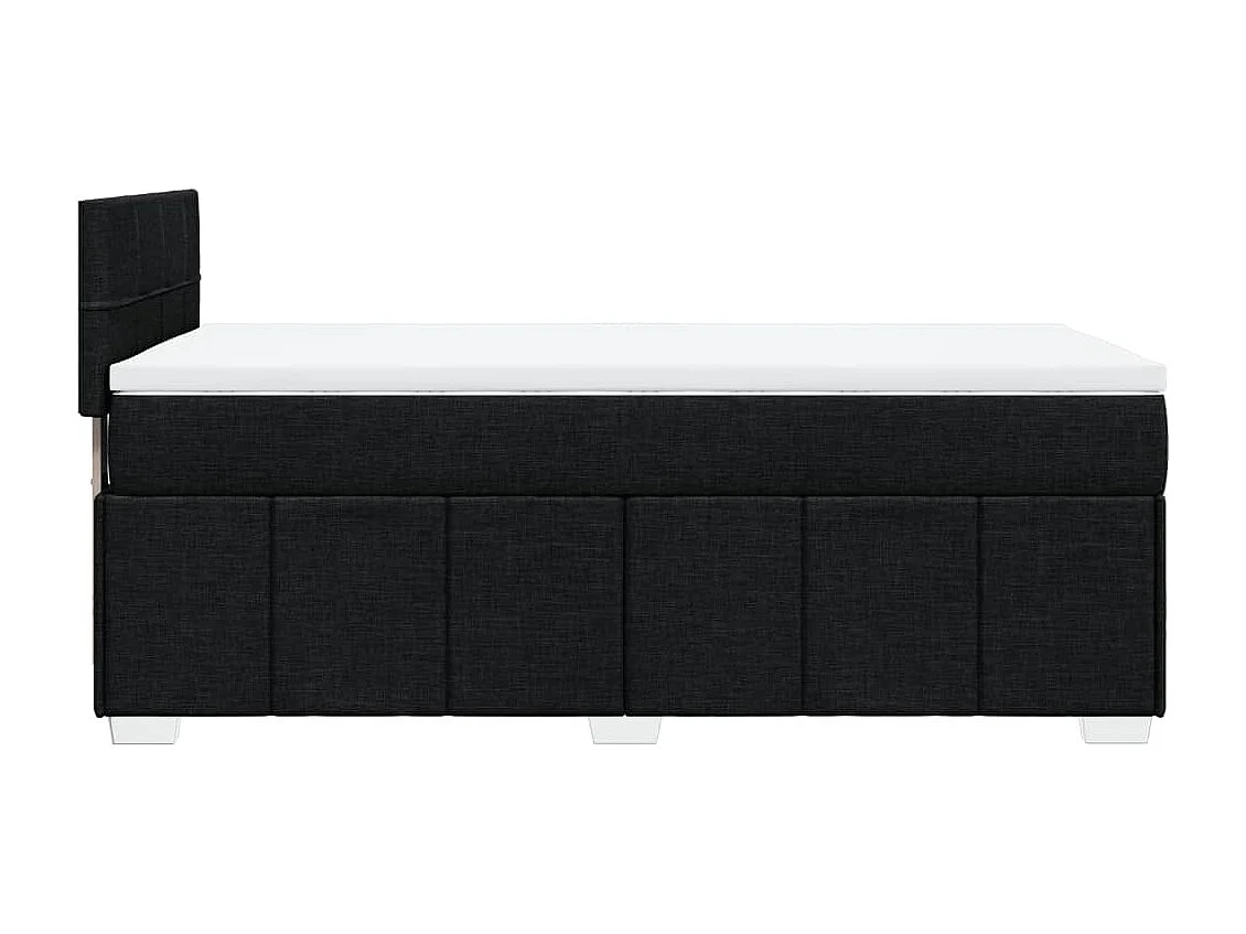 Giroletto a Molle con Materasso Nero 90x190 cm in Tessuto