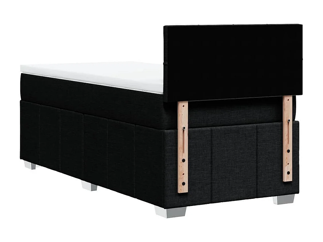 Giroletto a Molle con Materasso Nero 90x190 cm in Tessuto