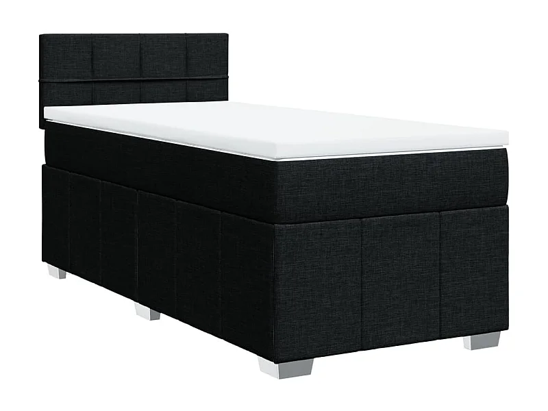 Boxspringbett mit Matratze Schwarz 90x190 cm Stoff