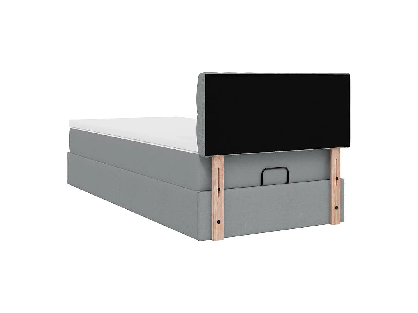 Bed met matras 100x200 cm stof lichtgrijs