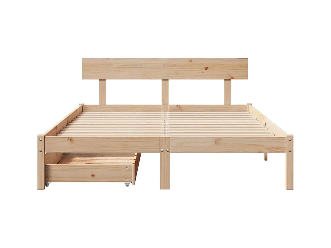 Cadre de lit sans matelas 160x200 cm bois massif de pin