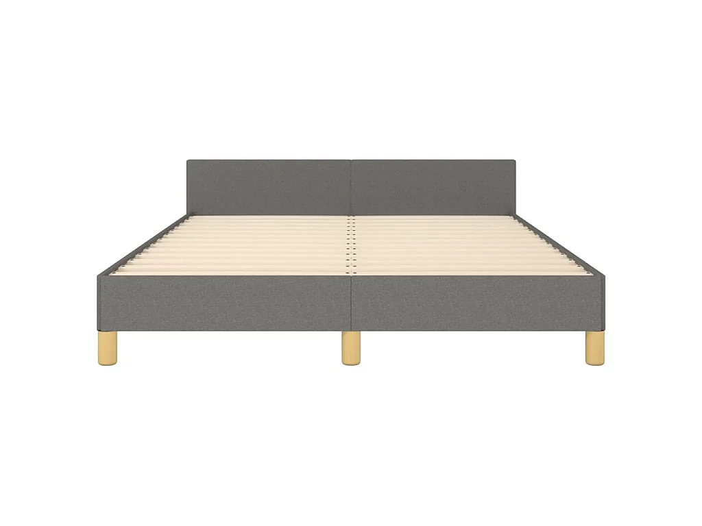 Cadre de lit sans matelas gris foncé 140x190 cm tissu