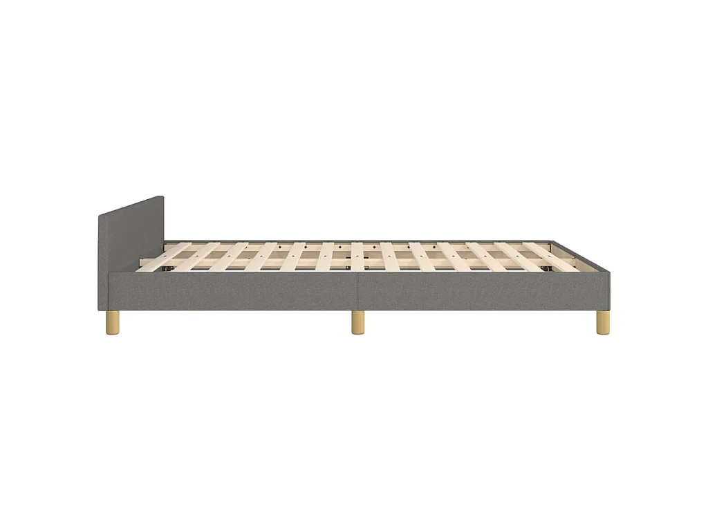 Cadre de lit sans matelas gris foncé 140x190 cm tissu