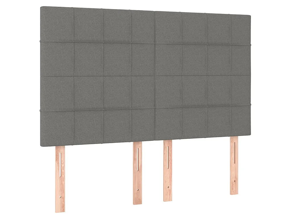 Cadre de lit sans matelas gris foncé 140x190 cm tissu