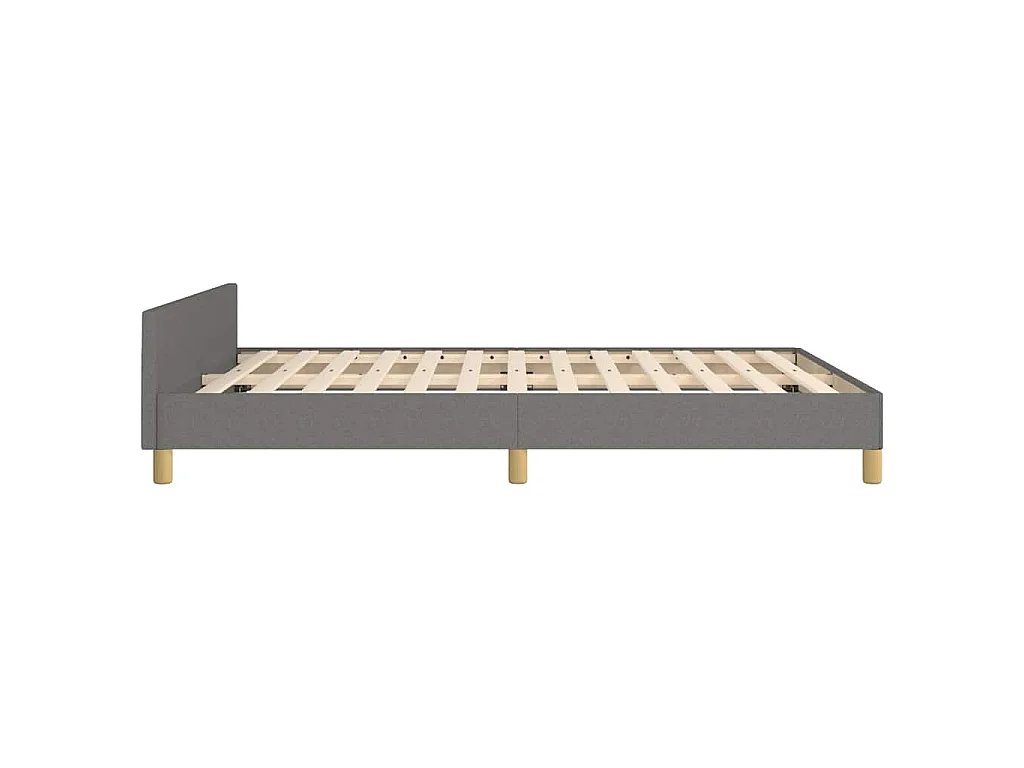 Cadre de lit sans matelas gris foncé 140x190 cm tissu