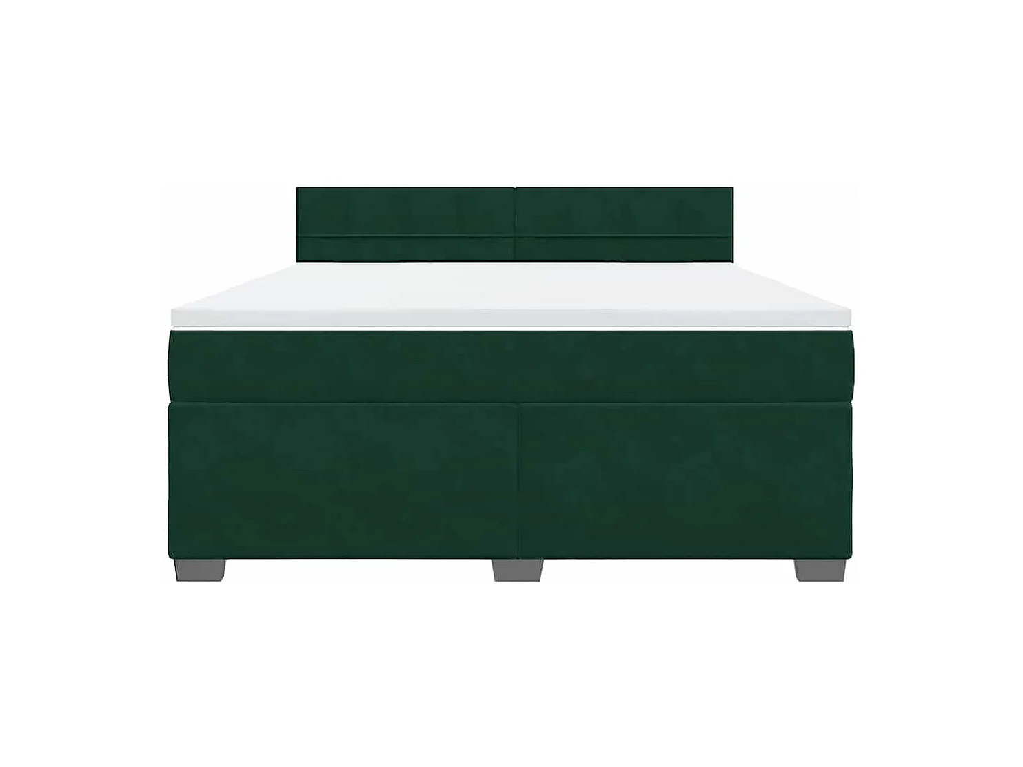 Sommier à lattes de lit et matelas Vert foncé 180x200cm Velours