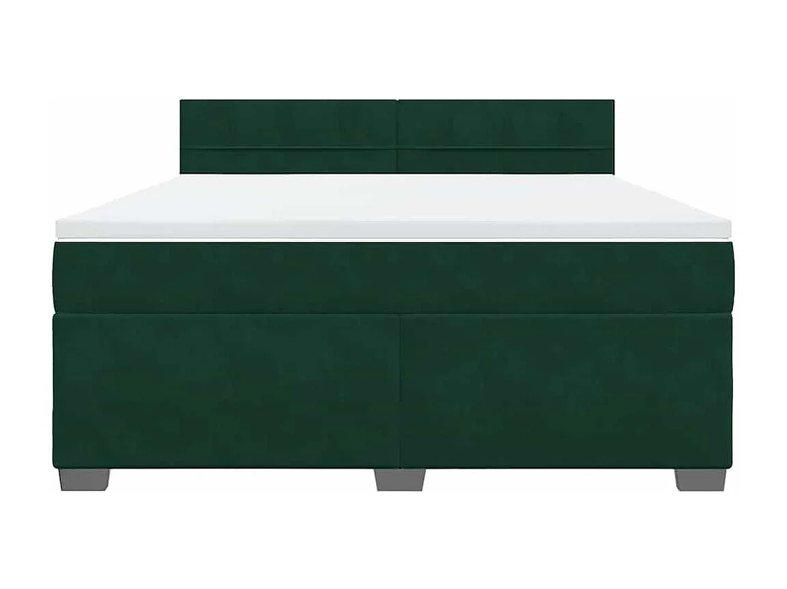 Sommier à lattes de lit et matelas Vert foncé 180x200cm Velours
