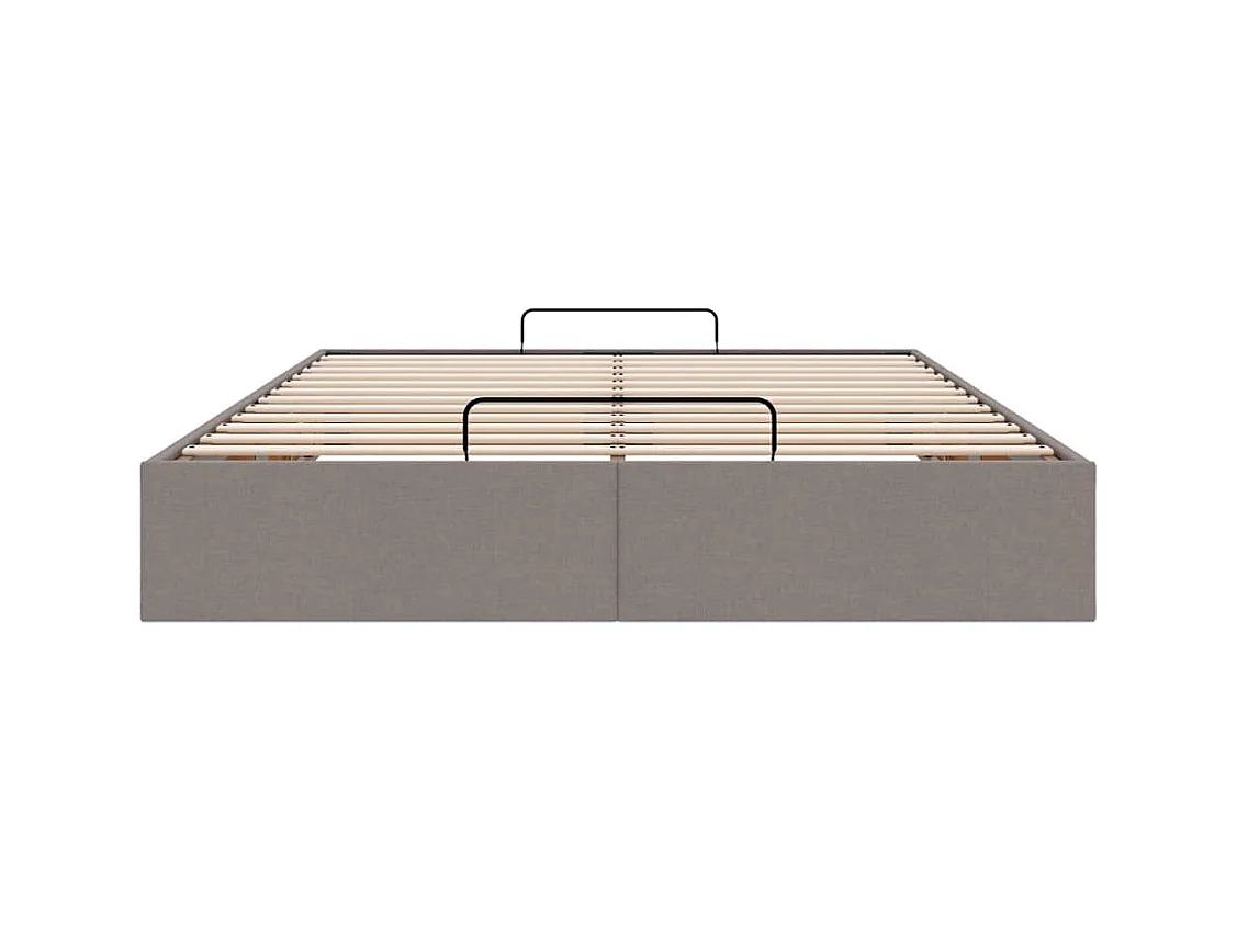 Cadre de lit ottoman sans matelas taupe 140x190 cm tissu