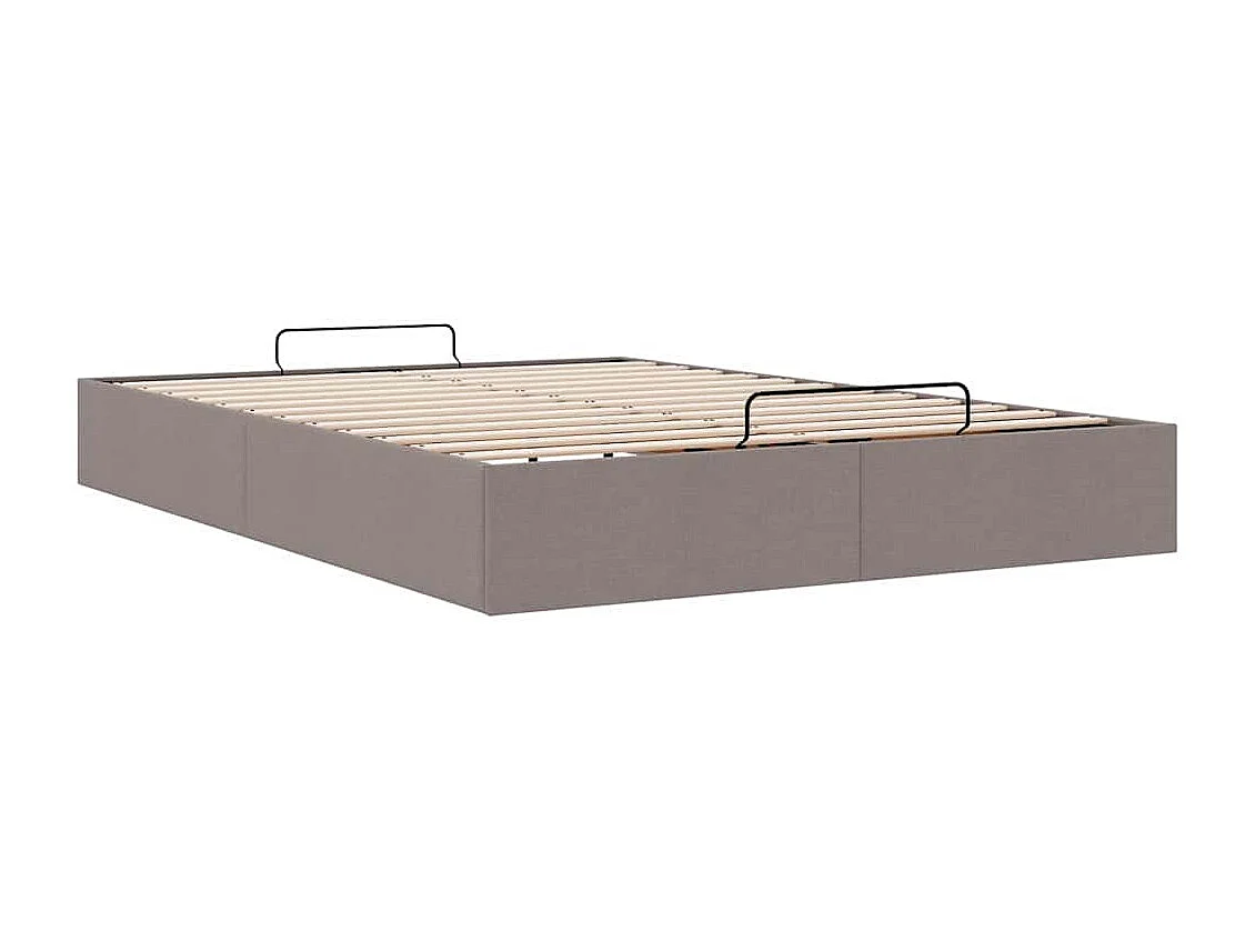 Cadre de lit ottoman sans matelas taupe 140x190 cm tissu