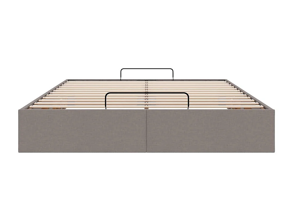 Cadre de lit ottoman sans matelas taupe 140x190 cm tissu