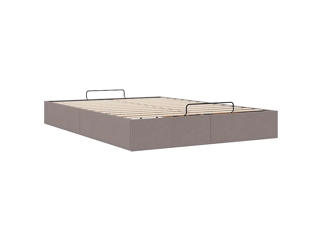 Struttura Letto Pouf senza Materasso Tortora 140x190 cm Tessuto