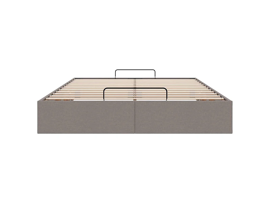Struttura Letto Pouf senza Materasso Tortora 140x190 cm Tessuto