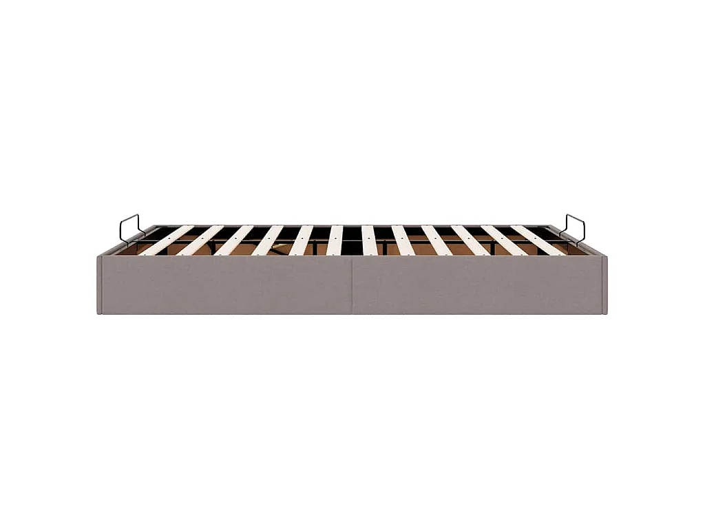 Struttura Letto Pouf senza Materasso Tortora 140x190 cm Tessuto
