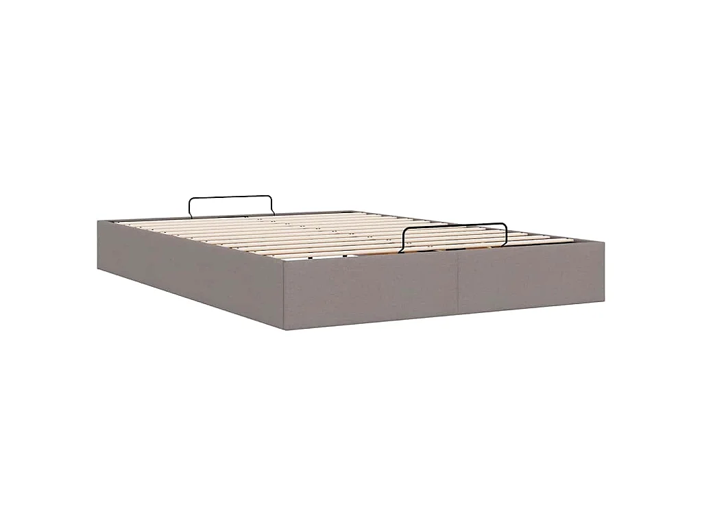 Struttura Letto Pouf senza Materasso Tortora 140x190 cm Tessuto