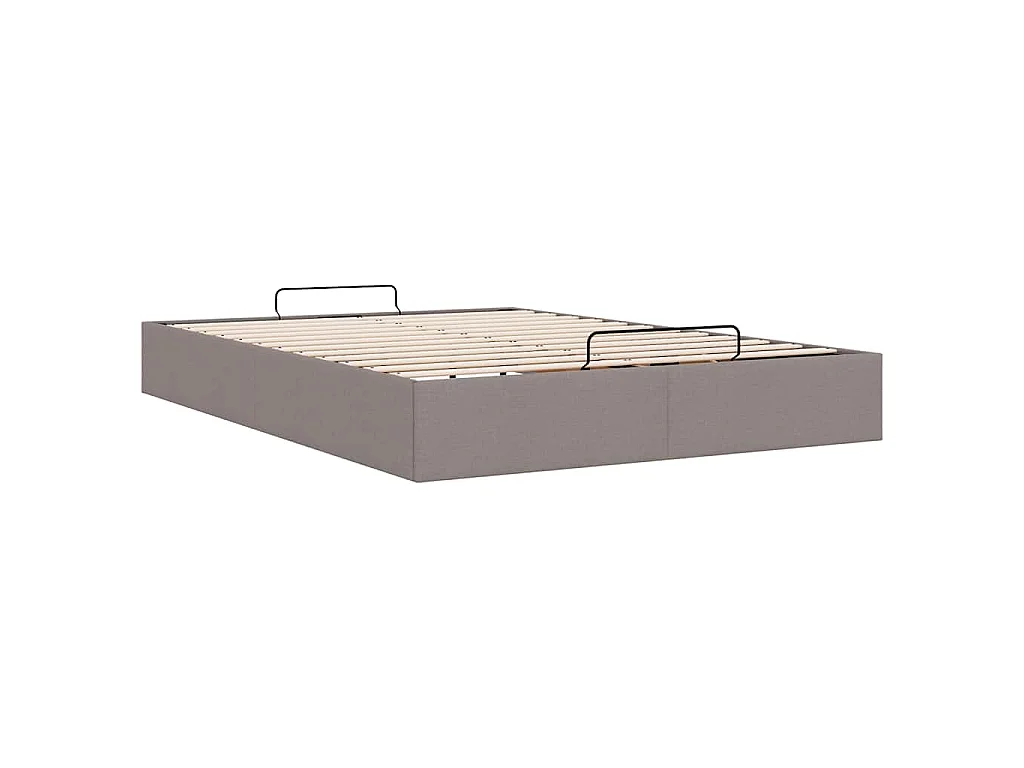 Cadre de lit ottoman sans matelas taupe 140x190 cm tissu