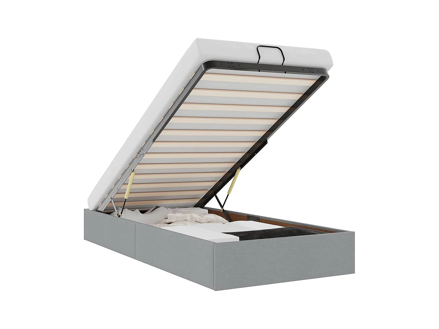 Bedframe zonder matras 90x200 cm stof lichtgrijs