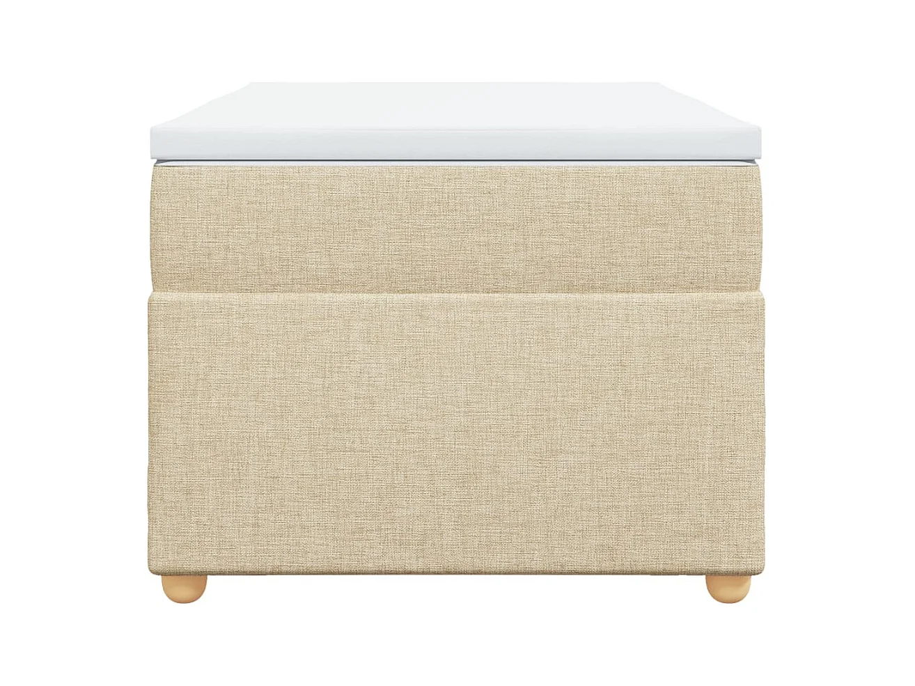 Sommier à lattes de lit et matelas Crème 90x190 cm Tissu