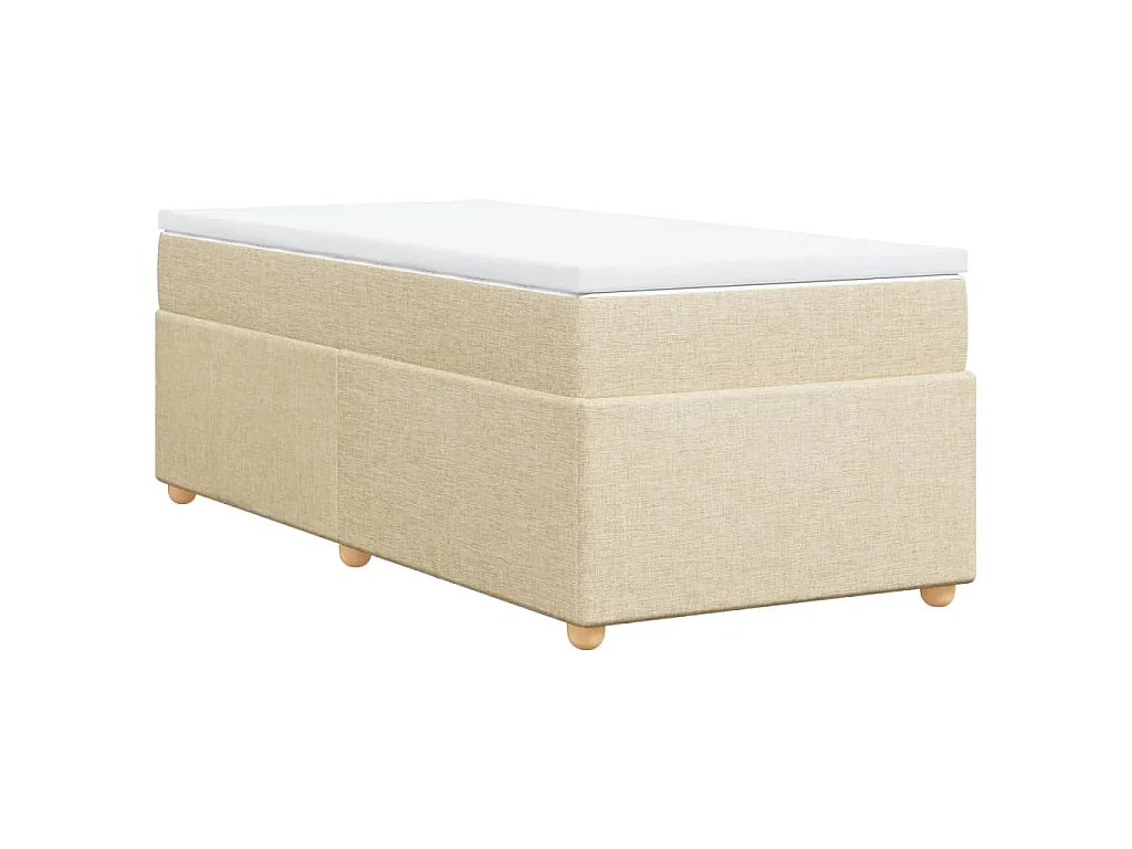 Giroletto a Molle con Materasso Crema 90x190 cm in Tessuto