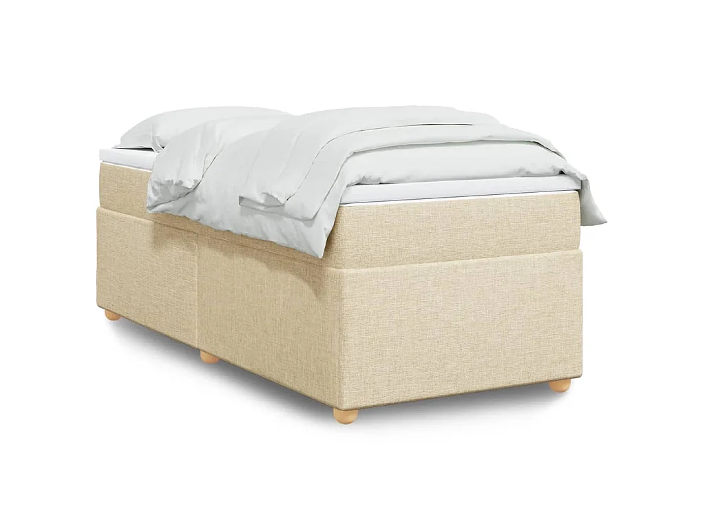 Giroletto a Molle con Materasso Crema 90x190 cm in Tessuto