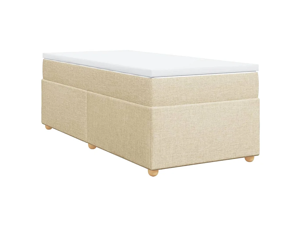 Giroletto a Molle con Materasso Crema 90x190 cm in Tessuto