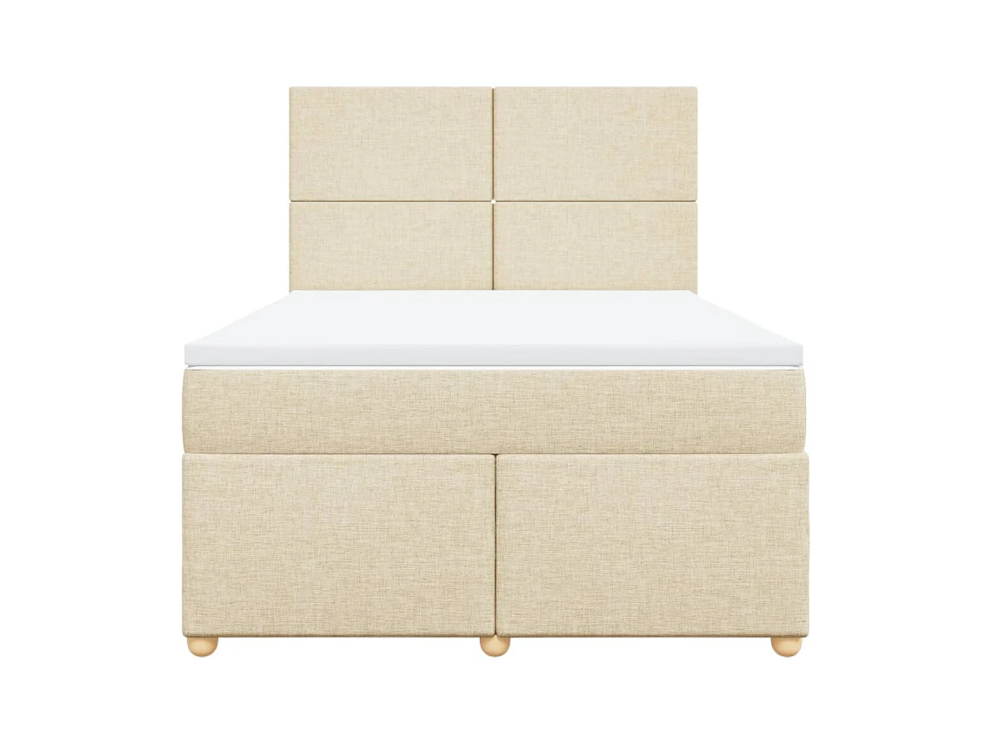 Sommier à lattes de lit avec matelas Crème 140x200 cm Tissu