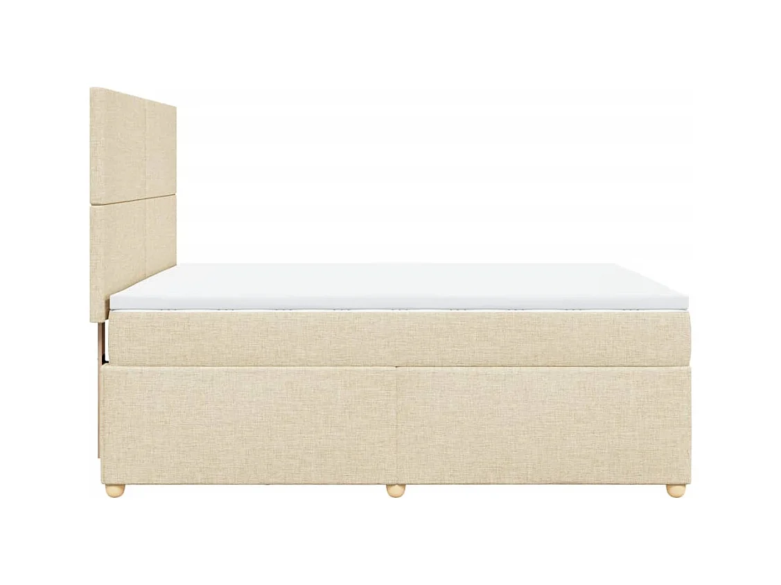 Sommier à lattes de lit avec matelas Crème 140x200 cm Tissu