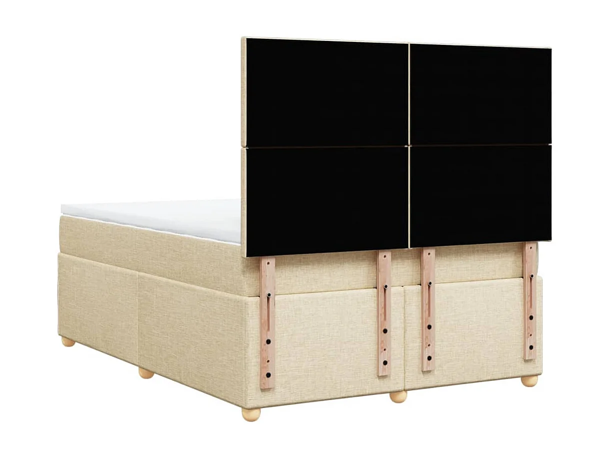 Cama com molas/colchão 140x200 cm tecido cor creme