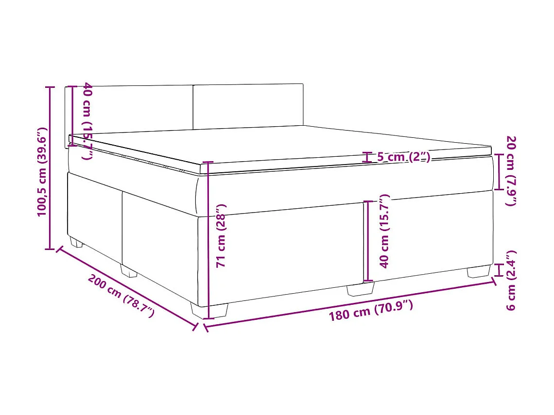 Boxspring met matras fluweel donkergroen 180x200 cm