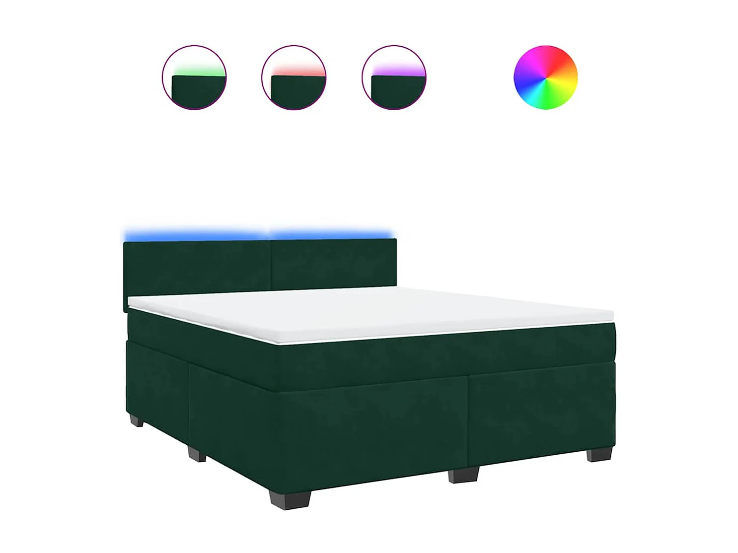 Boxspring met matras fluweel donkergroen 180x200 cm