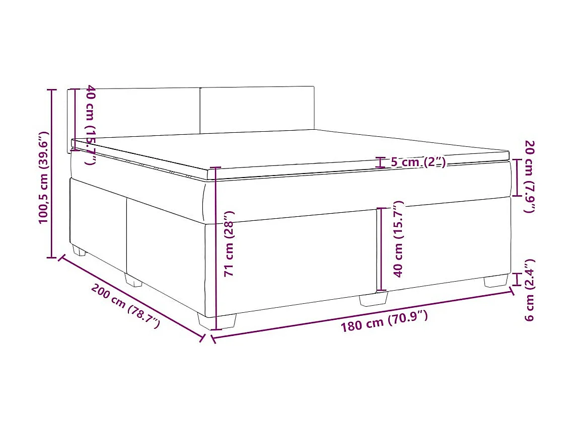 Boxspring met matras fluweel donkergroen 180x200 cm