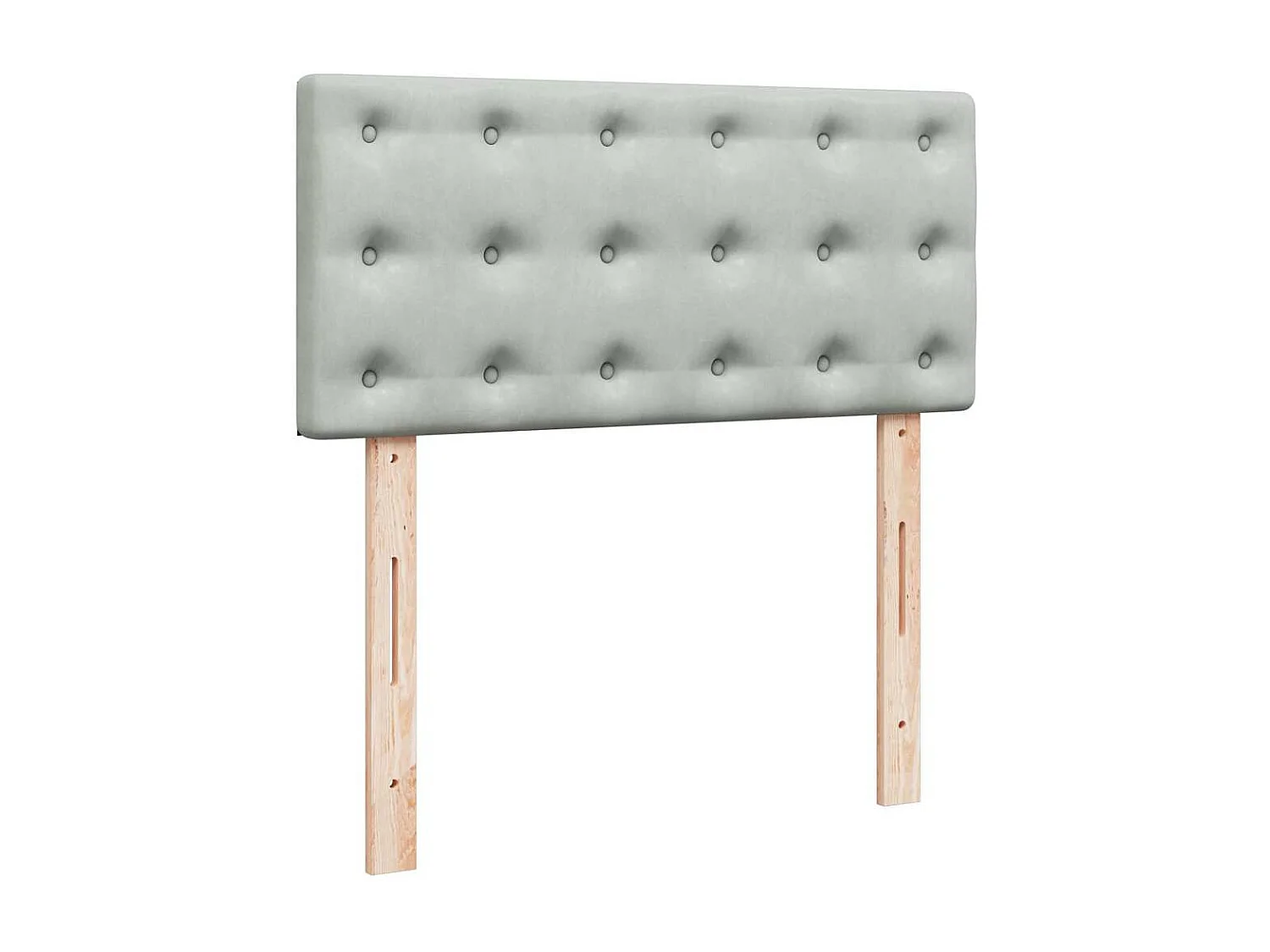 Cadre de lit ottoman et matelas gris clair 90x190 cm velours