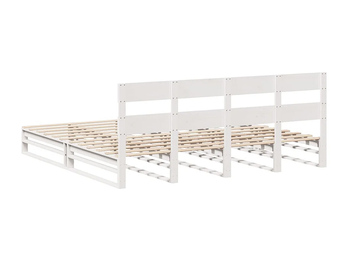 Letto senza Materasso Bianco 180x200 cm Legno Massello di Pino