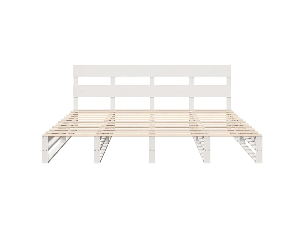 Massivholzbett ohne Matratze Weiß 180x200 cm Kiefernholz