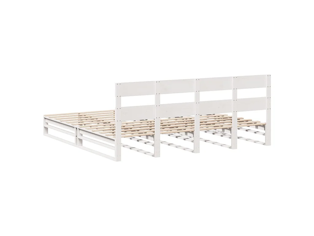 Massivholzbett ohne Matratze Weiß 180x200 cm Kiefernholz