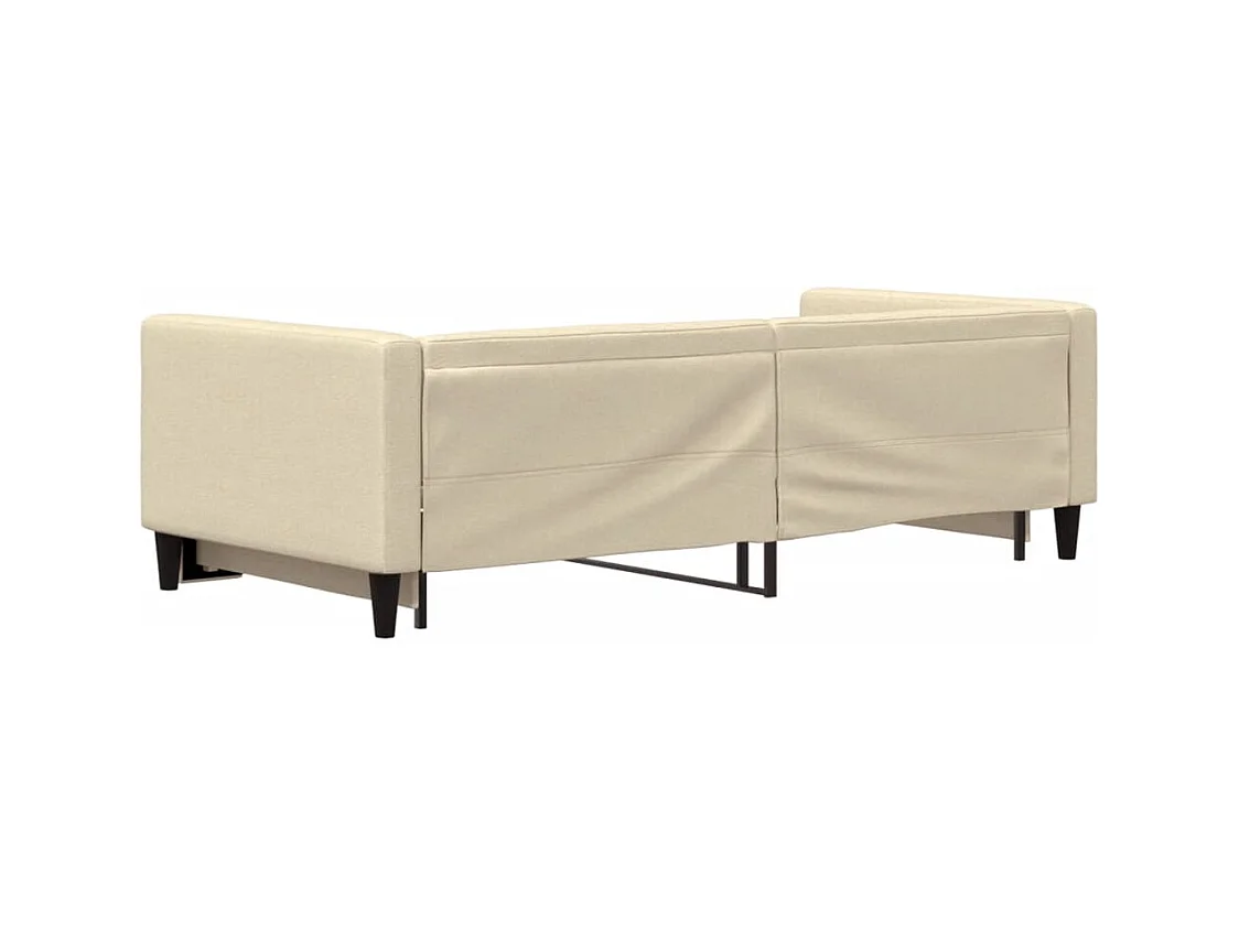 Lit de jour avec gigogne sans matelas crème 90x200 cm