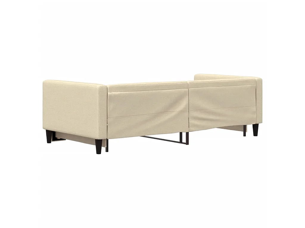Lit de jour avec gigogne sans matelas crème 90x200 cm