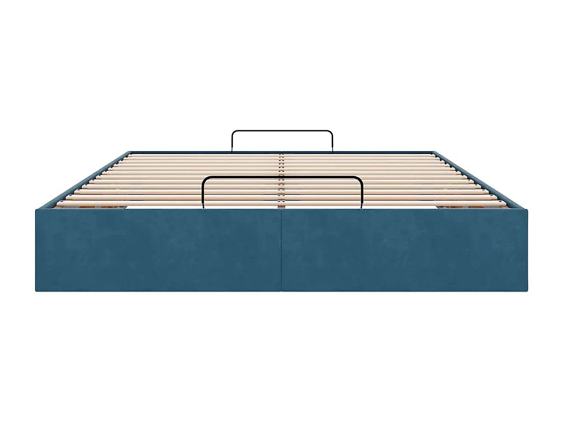 Ottoman-Bett ohne Matratze Dunkelblau 140x200 cm Samt