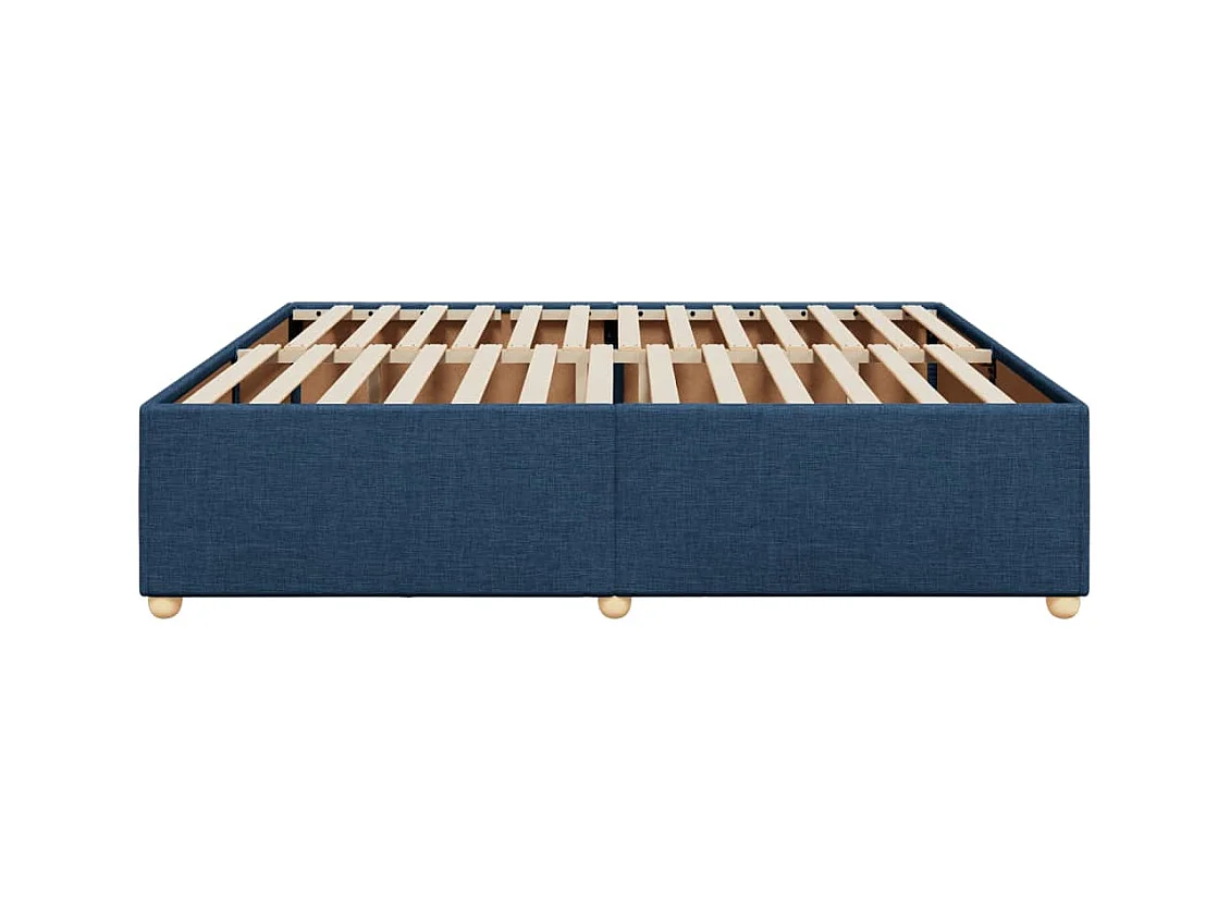 Cadre de lit sans matelas bleu 180x200 cm tissu