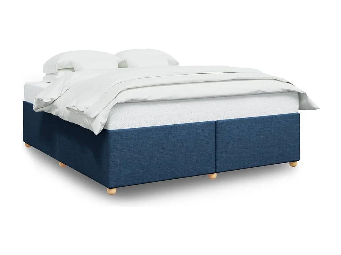 Cadre de lit sans matelas bleu 180x200 cm tissu