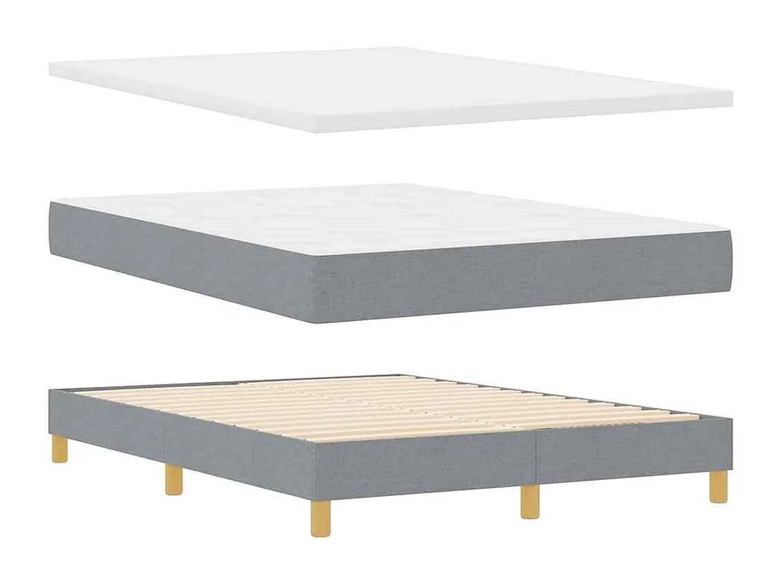 Boxspringbed met kussen Lichtgrijs 140 x 190 cm Stof