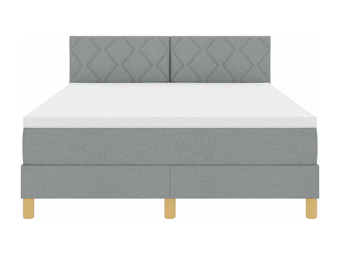 Boxspringbed met kussen Lichtgrijs 140 x 190 cm Stof